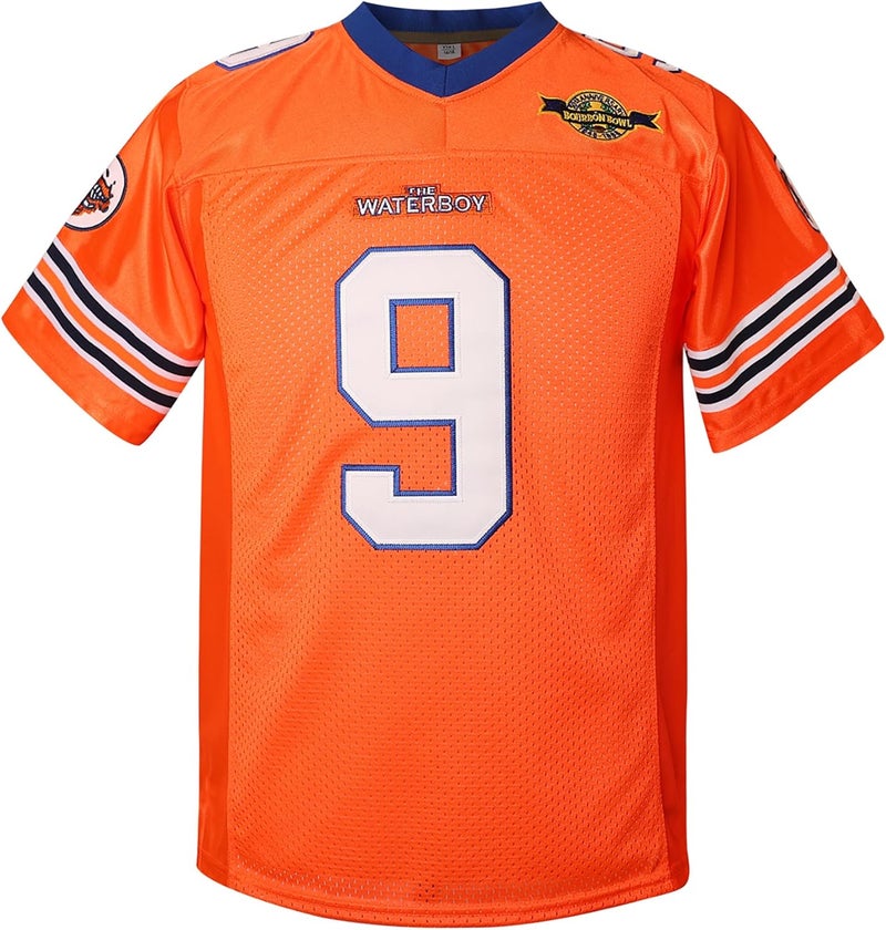 MESOSPERO Youth Bobby Boucher Jersey 9 The Waterboy Sandler 50th Anniversary Movie Football Jersey for Boy's Girl's Orange - Image 2